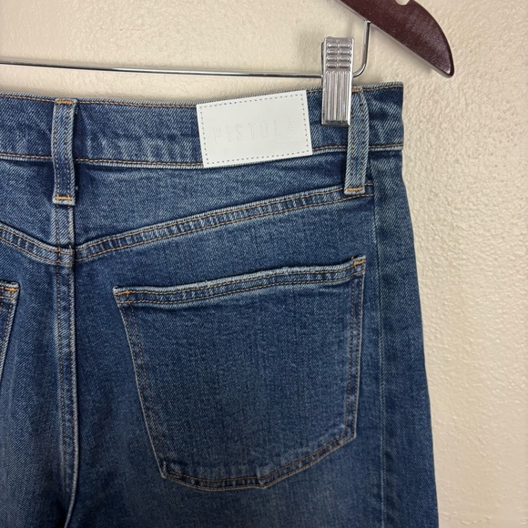Pistola Eli High Rise Barrel Leg Jeans Women’s Size 30 Augustus Blue Rigid - Picture 7 of 10